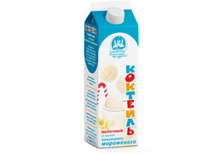 Коктейль молочный со вкусом ванильного мороженого, 2,3%