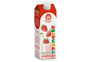 Коктейль молочный со вкусом клубники, 2,3%